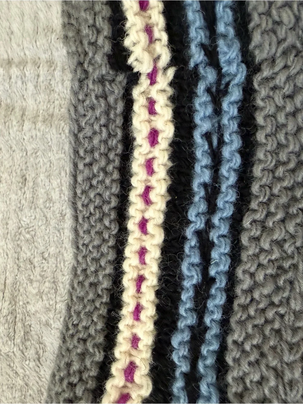 Handmade Gray Knit Floral Headband by
